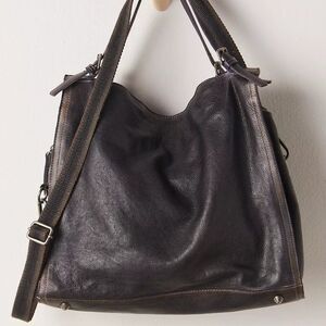 FREE PEOPLE Atlas Leather Tote In Black NWT